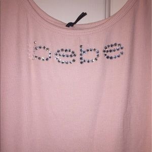 BEBE RHINESTONE LOGO TANK