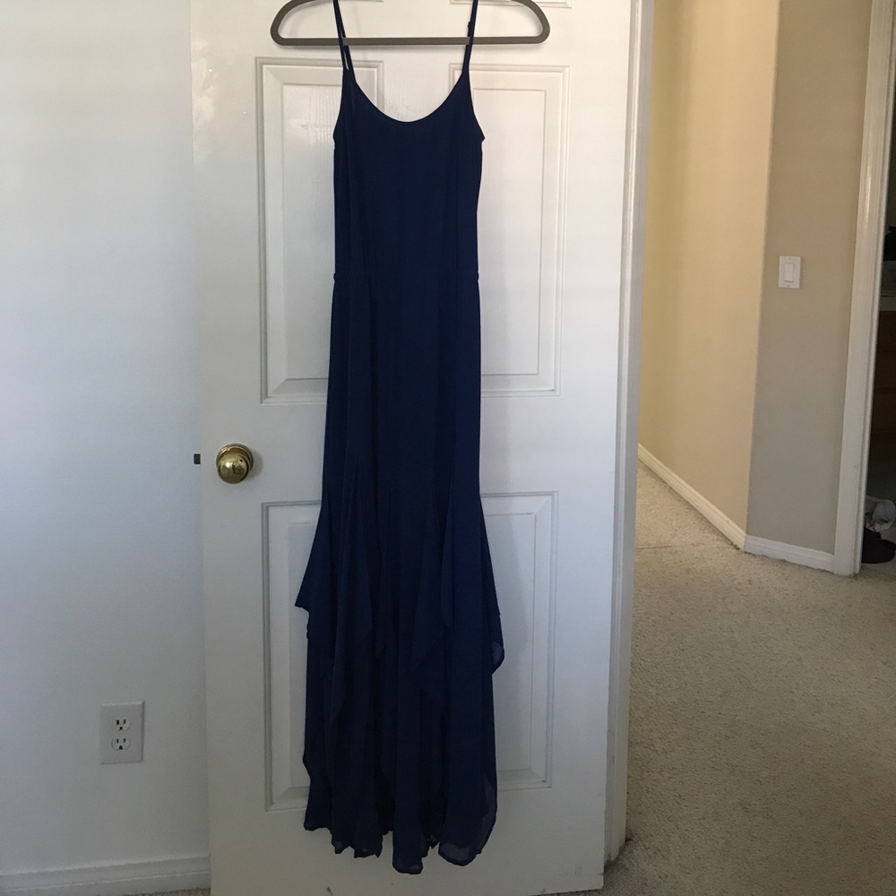 Michael Kors boutique navy chiffon maxi dress