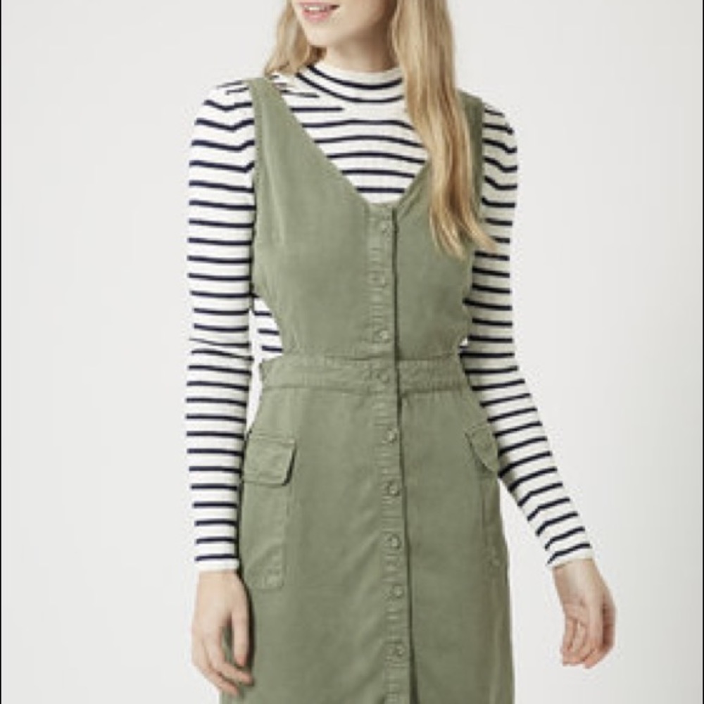 *SOLD* Topshop Natural Cut-out Military Dress
