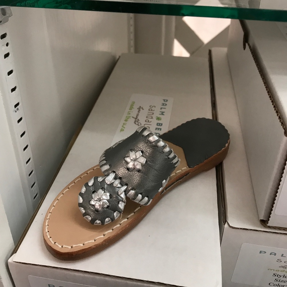 Silver palm beach sandals