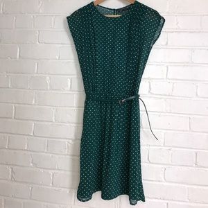 Zara XS dress in jade with white polka dots.
