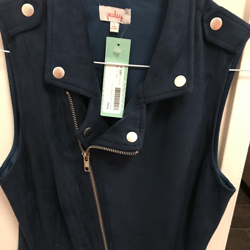Pixley Boutique Navy Suede Vest