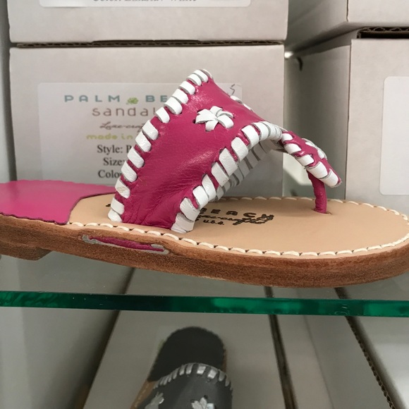 Pink and white palm beach sandals - Picture 2 of 2
