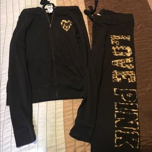 VictoriaSecret leopard sweatsuit!