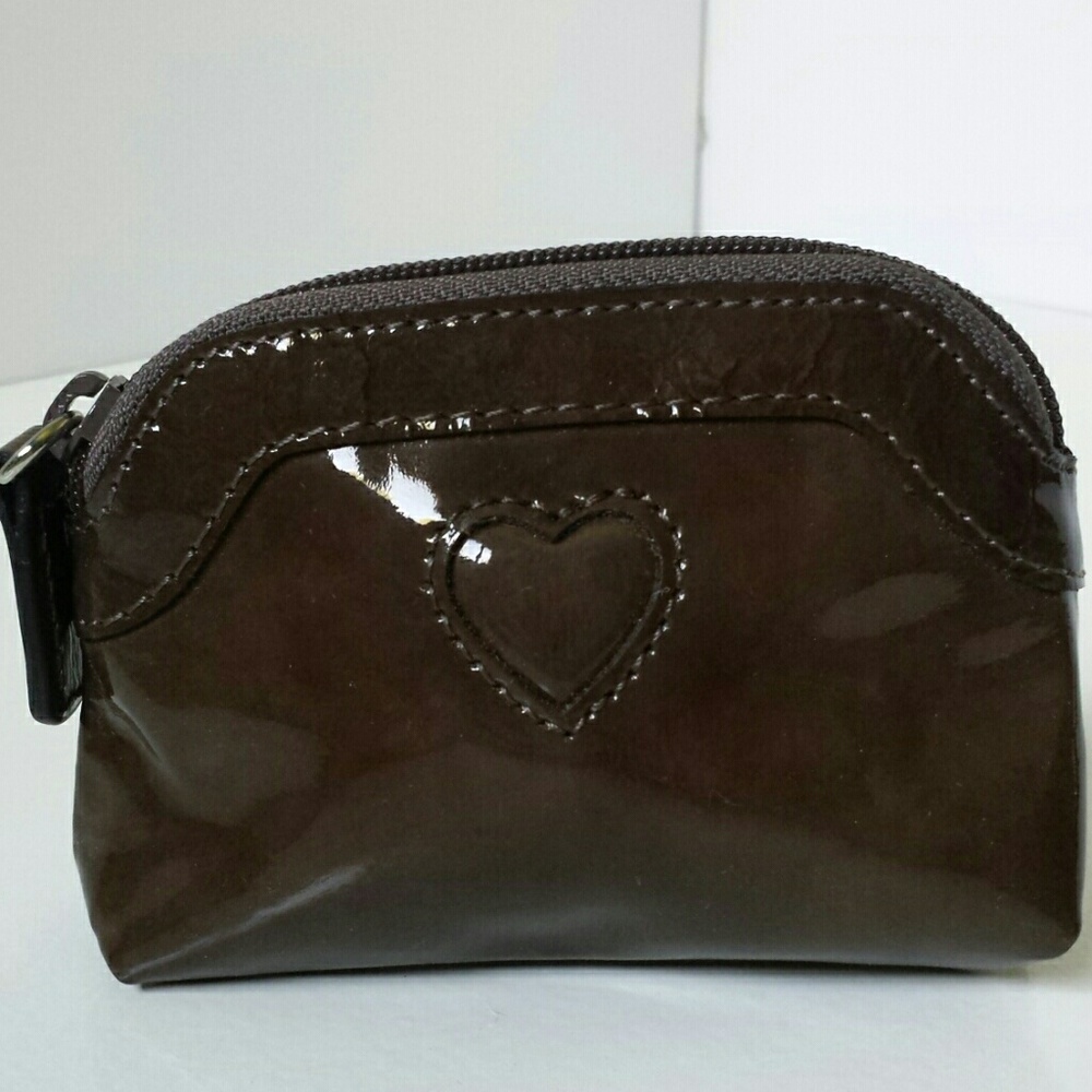Brighton brown patent leather coin purse