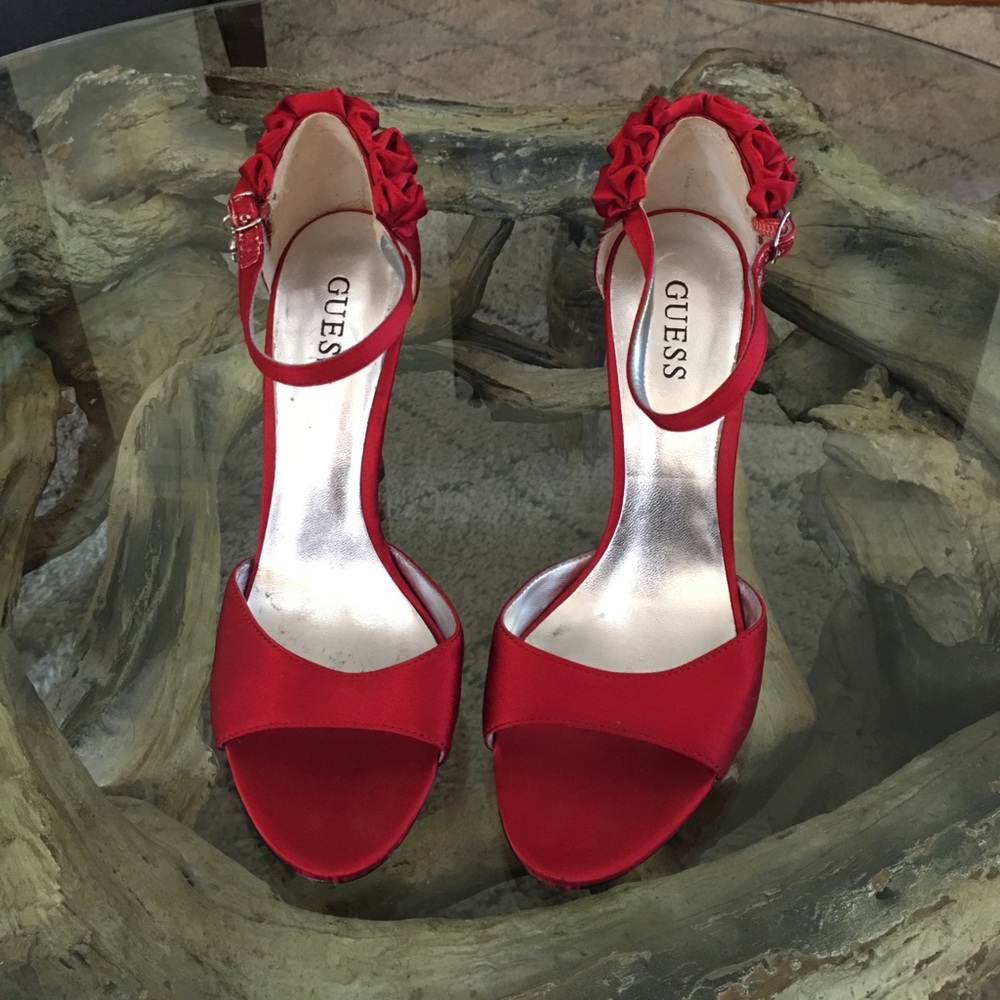 Guess Red Satin Stiletto
