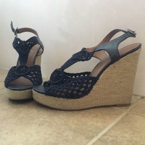 Navy Crochet Wedges