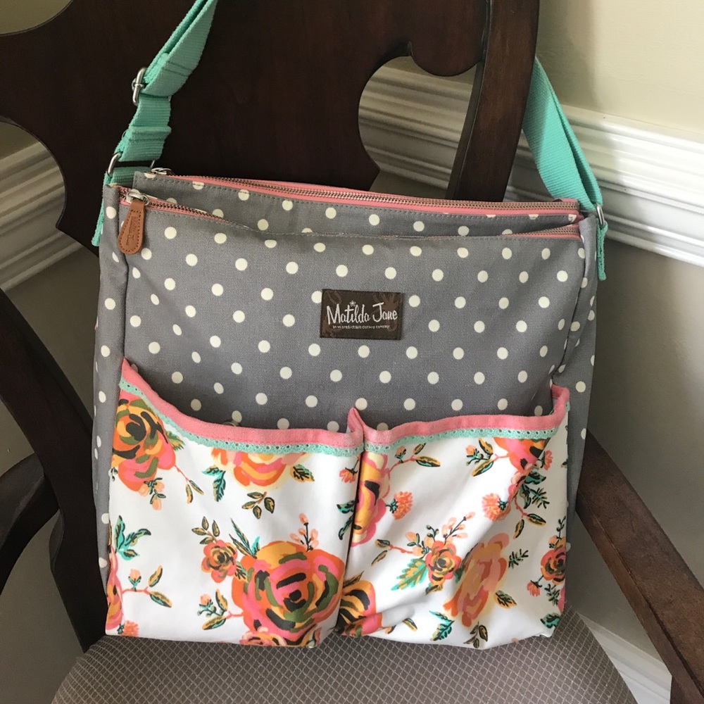 Matilda Jane diaper bag messenger EUC