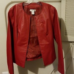 Red leather jacket