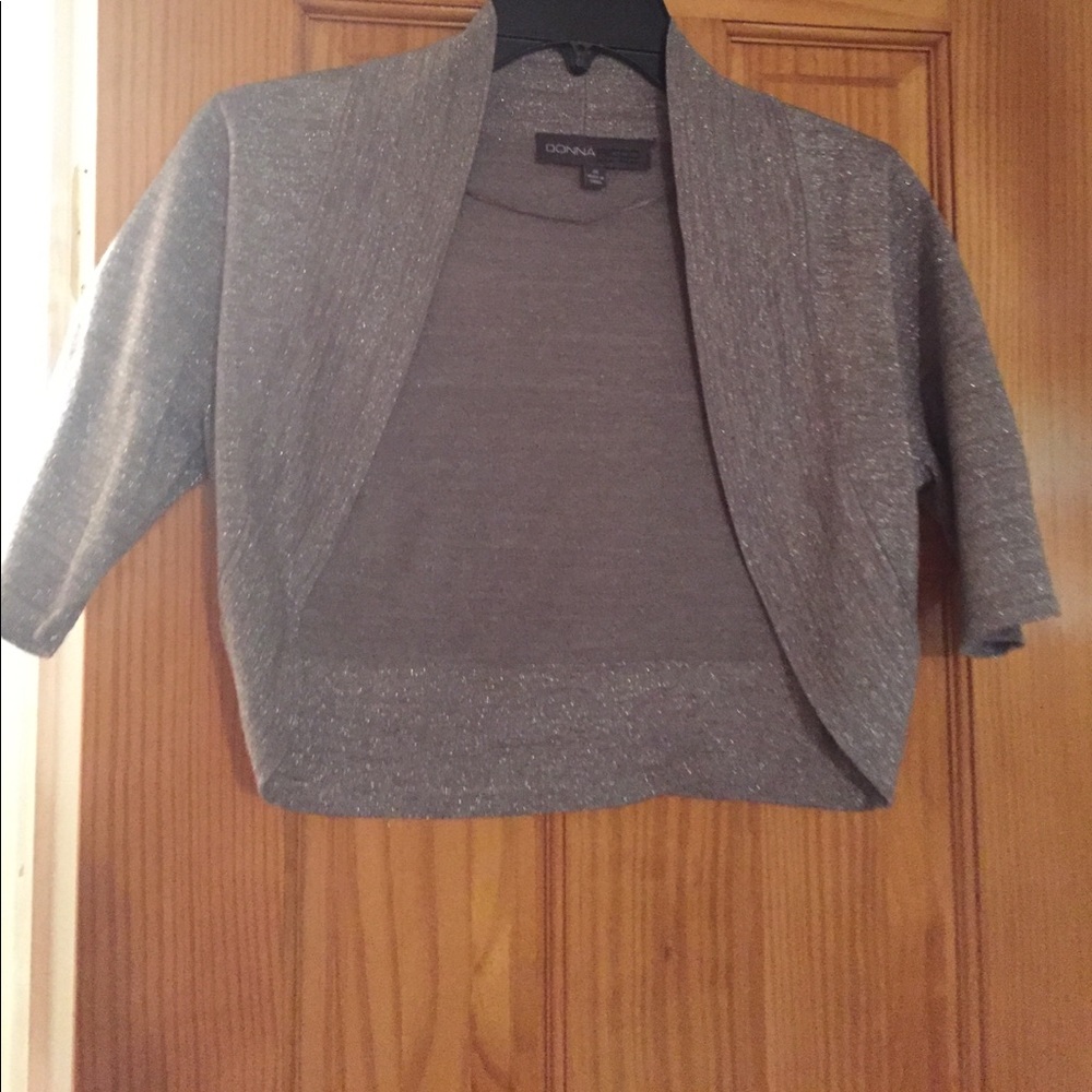 Donna Ricco Silver Threaded Cardigan/Bolero