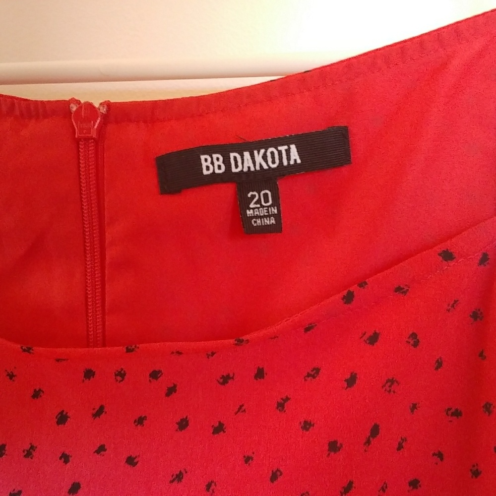 NWT BB Dakota Plus Red A-Line Dress - Picture 4 of 7