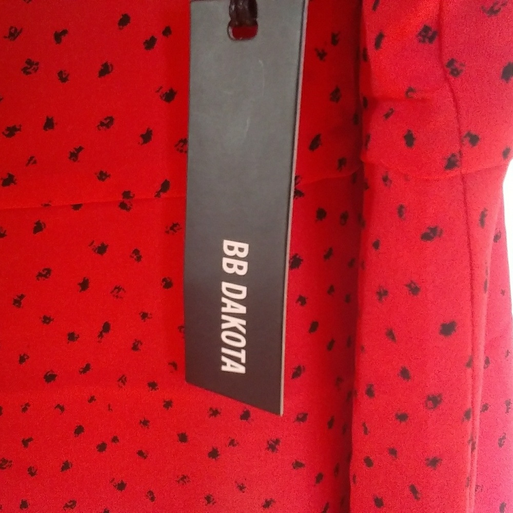 NWT BB Dakota Plus Red A-Line Dress - Picture 5 of 7