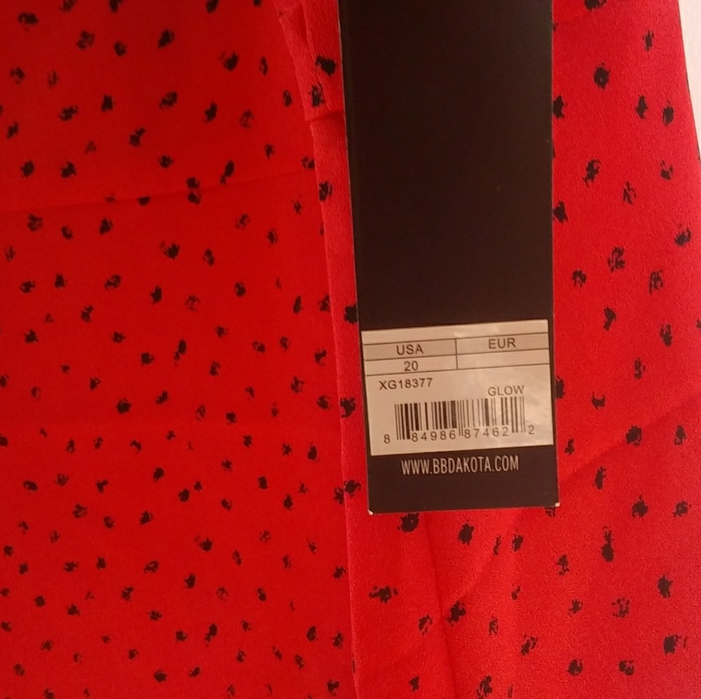 NWT BB Dakota Plus Red A-Line Dress - Picture 6 of 7