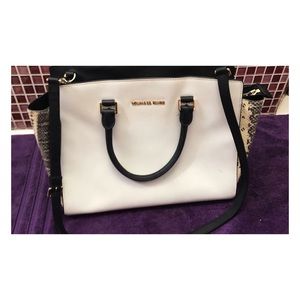 Michael Kors  white with snake detail satchel
