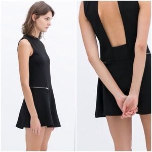 NWT Zara black open back dress size M 4 6