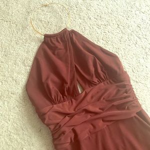 LAUNDRY by Shelli Segal Rust evening dress