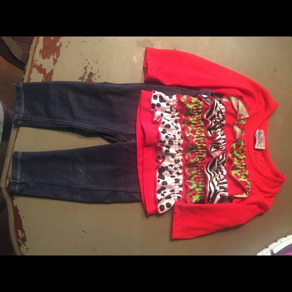 Ruffle top and jeggings