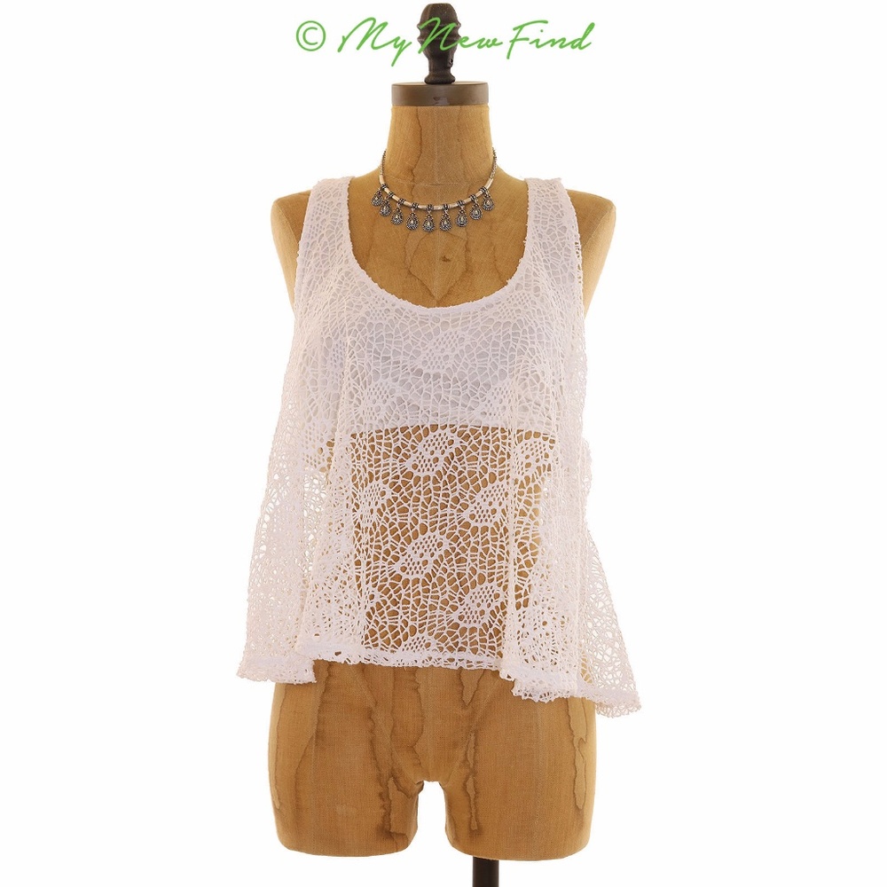 Painted Threads Nordstrom Crochet Crop Tank Top