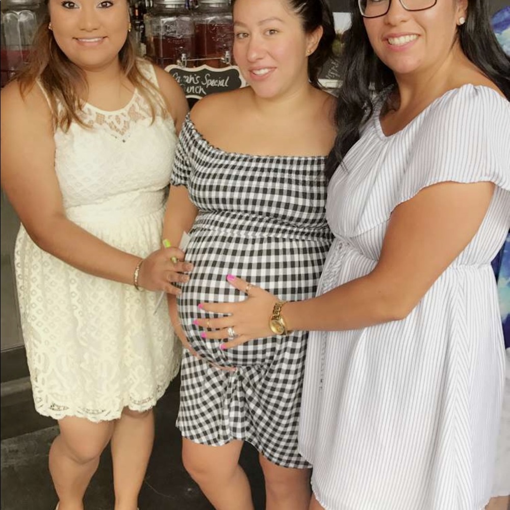 Black and white maternity dress