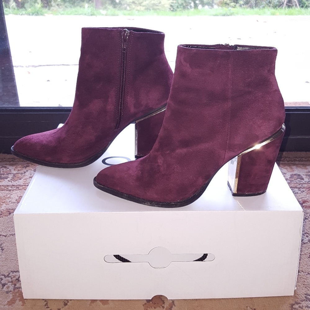 Aldo suede maroon heeled booties