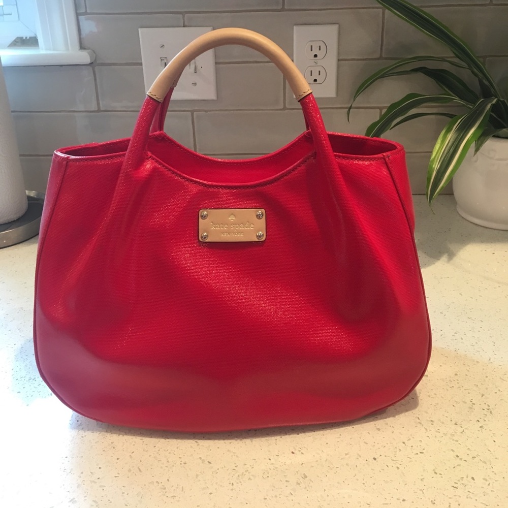 Kate Spade red leather tote