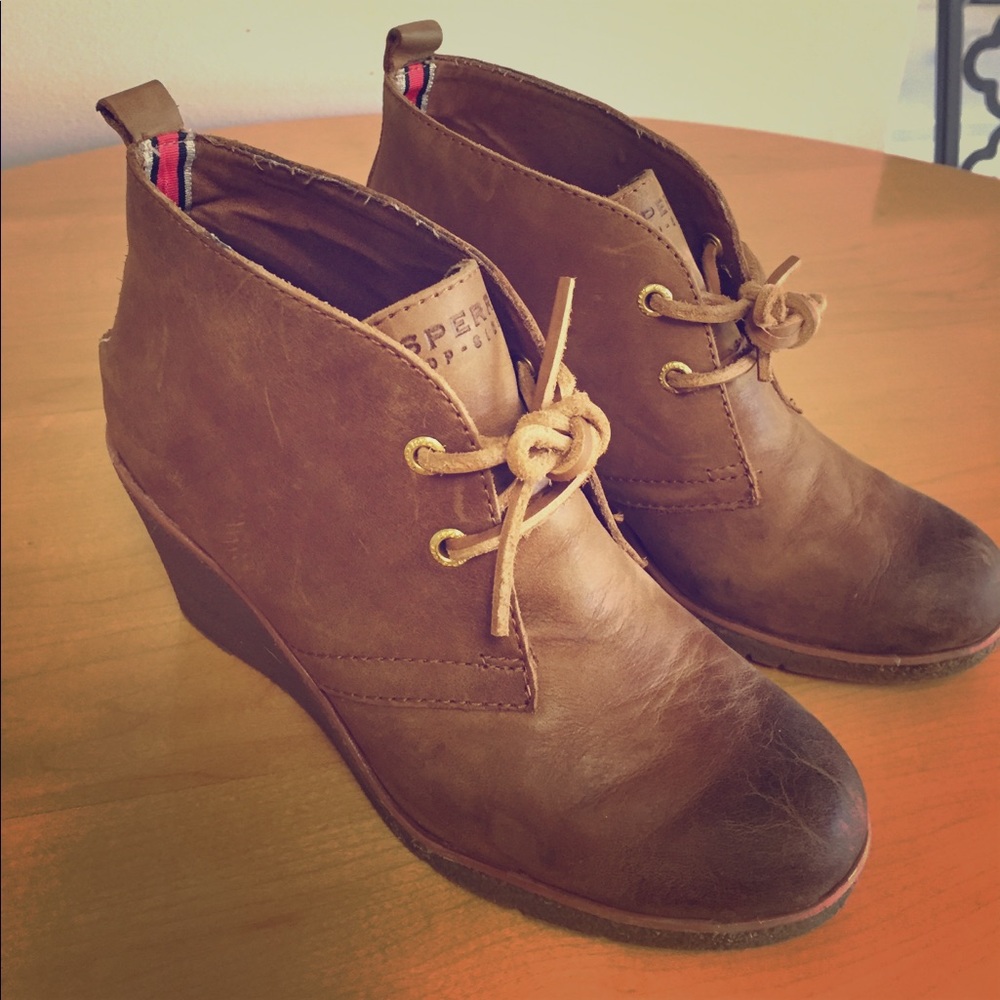 Sperry ankle wedge boots