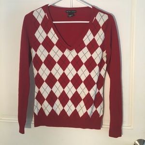 LAST CHANCE! NY&Co red and white argyle sweater