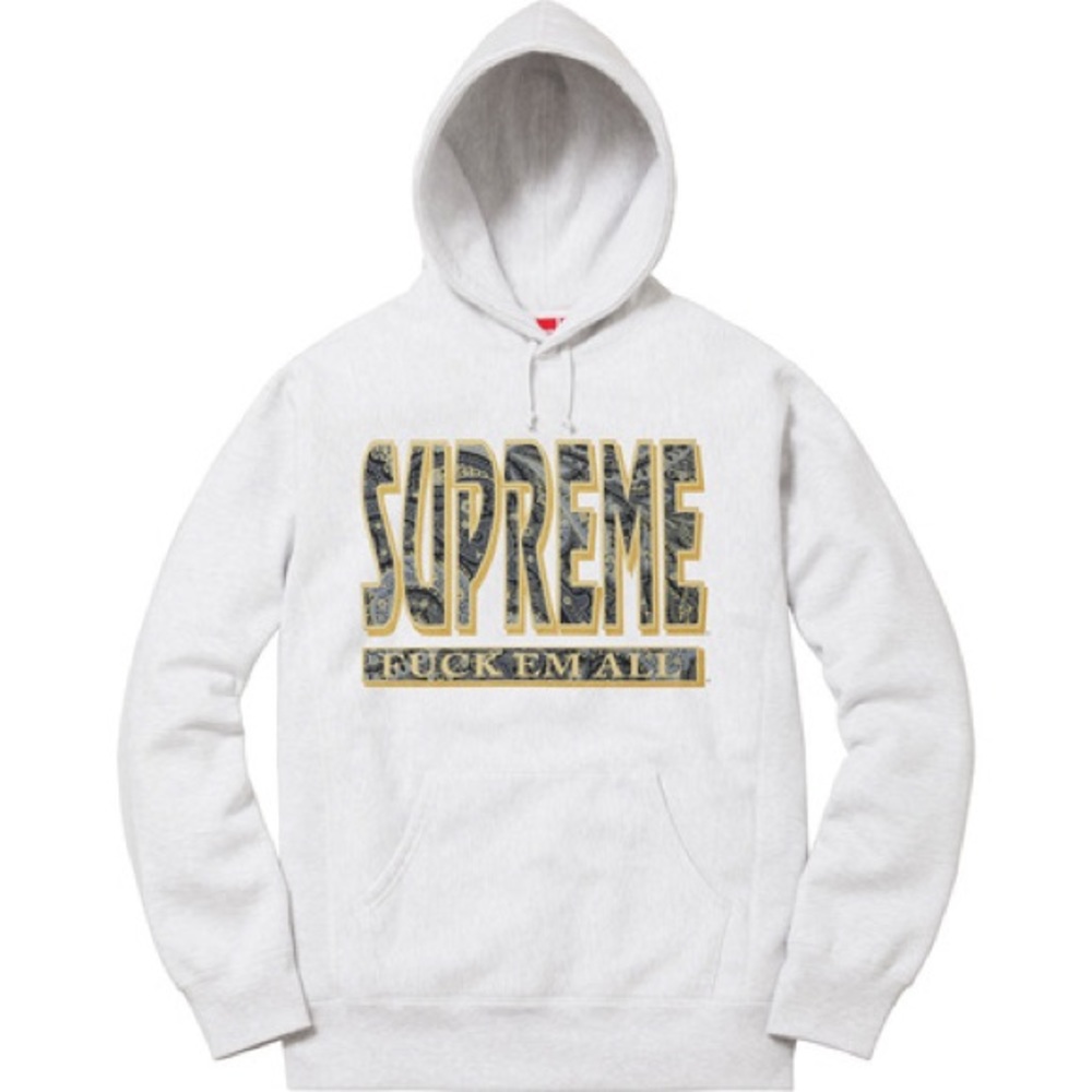 Supreme paisley Fuck em all hoodie