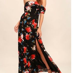 Maxi off the shoulder floral dress