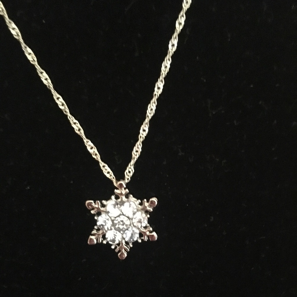 snowflake with rhinestones on the sterling silver