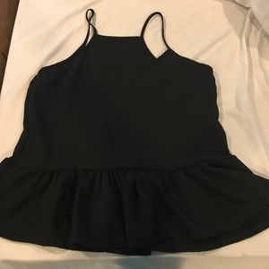 NWOT* Black ruffle tank top!