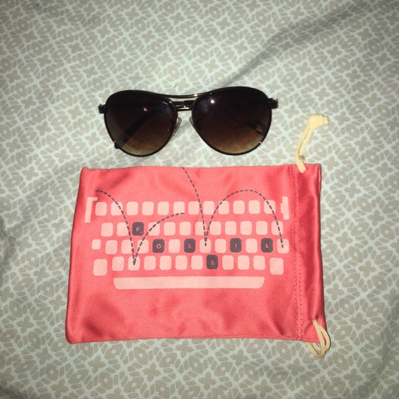 NWT Fossil brown aviator sunglasses - Picture 6 of 6