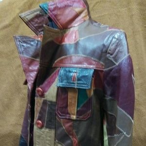 1970's patchwork leather jacket size 9/10
