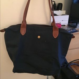 Longchamp Le Pliage Medium Navy Blue Tote