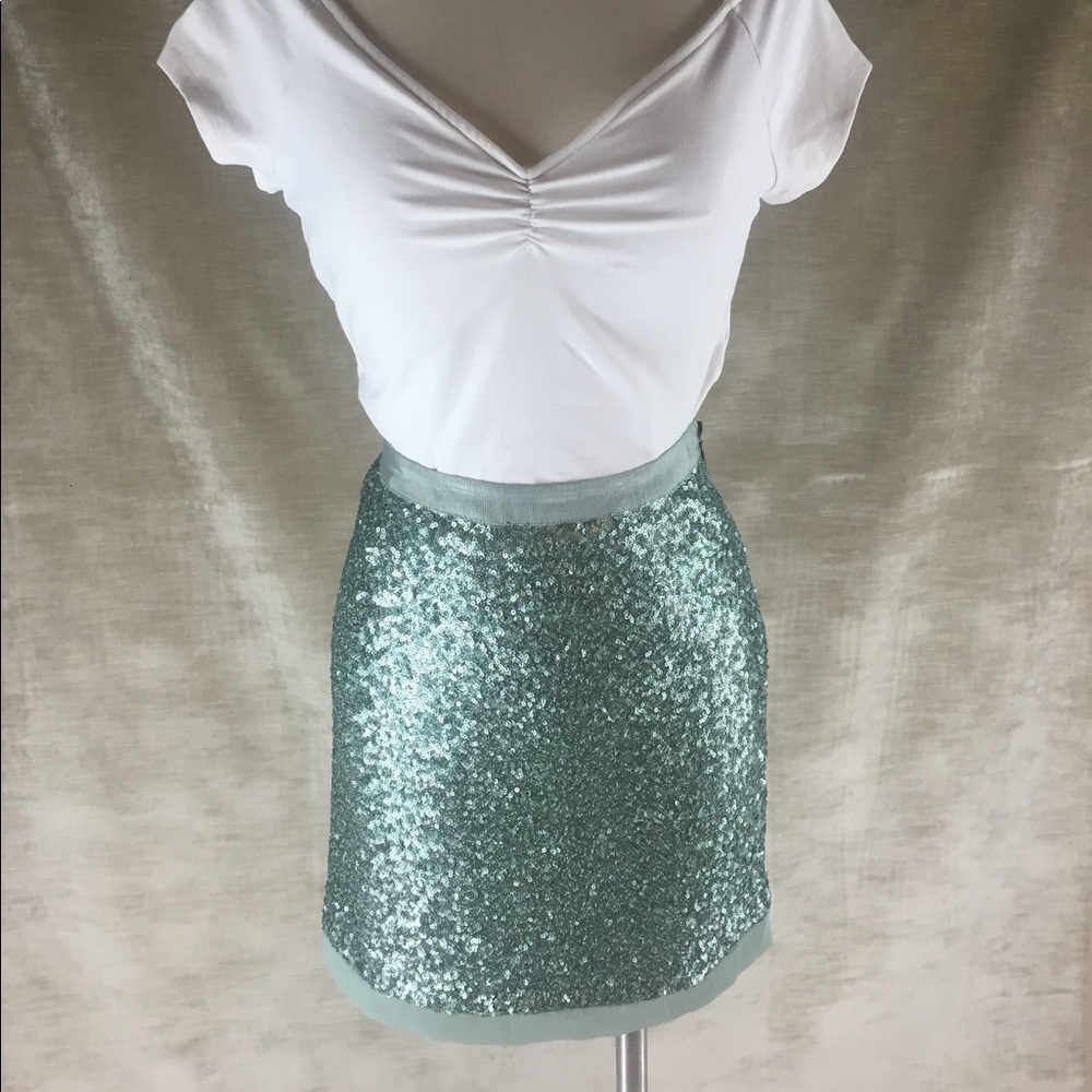 Tiffany blue sequin skirt