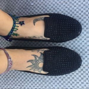 Black flats encrusted with gems