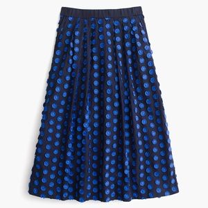 J Crew fringe dot midi skirt