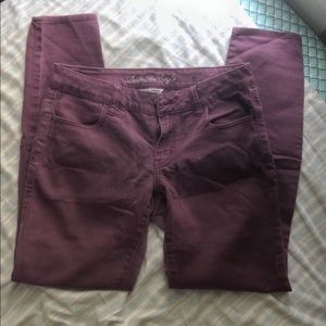 American Eagle Maroon Jeggings