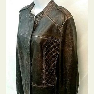 Maurices leather knit jacket plus size