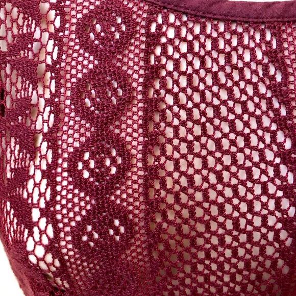 Adorable House of Harlow burgundy lace mini dress - Picture 4 of 5