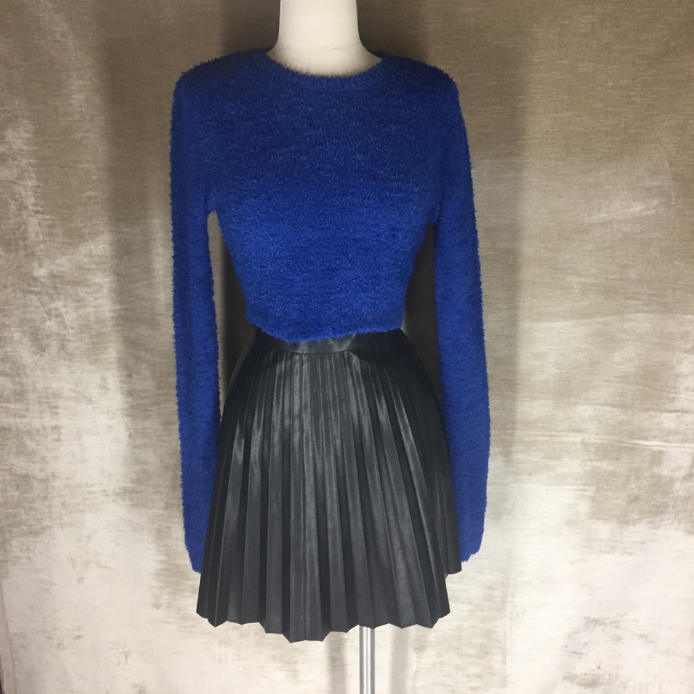 J. Crew PU leather pleated high-waisted mini