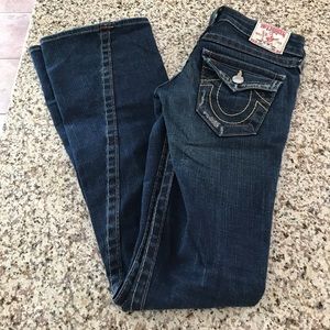 True Religion destroyed bootcut jeans
