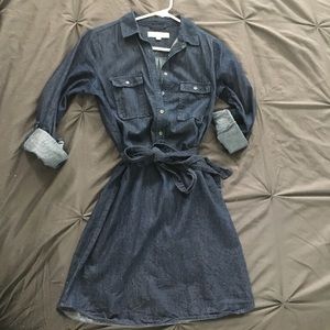 LOFT Dark Chambray shirt dress