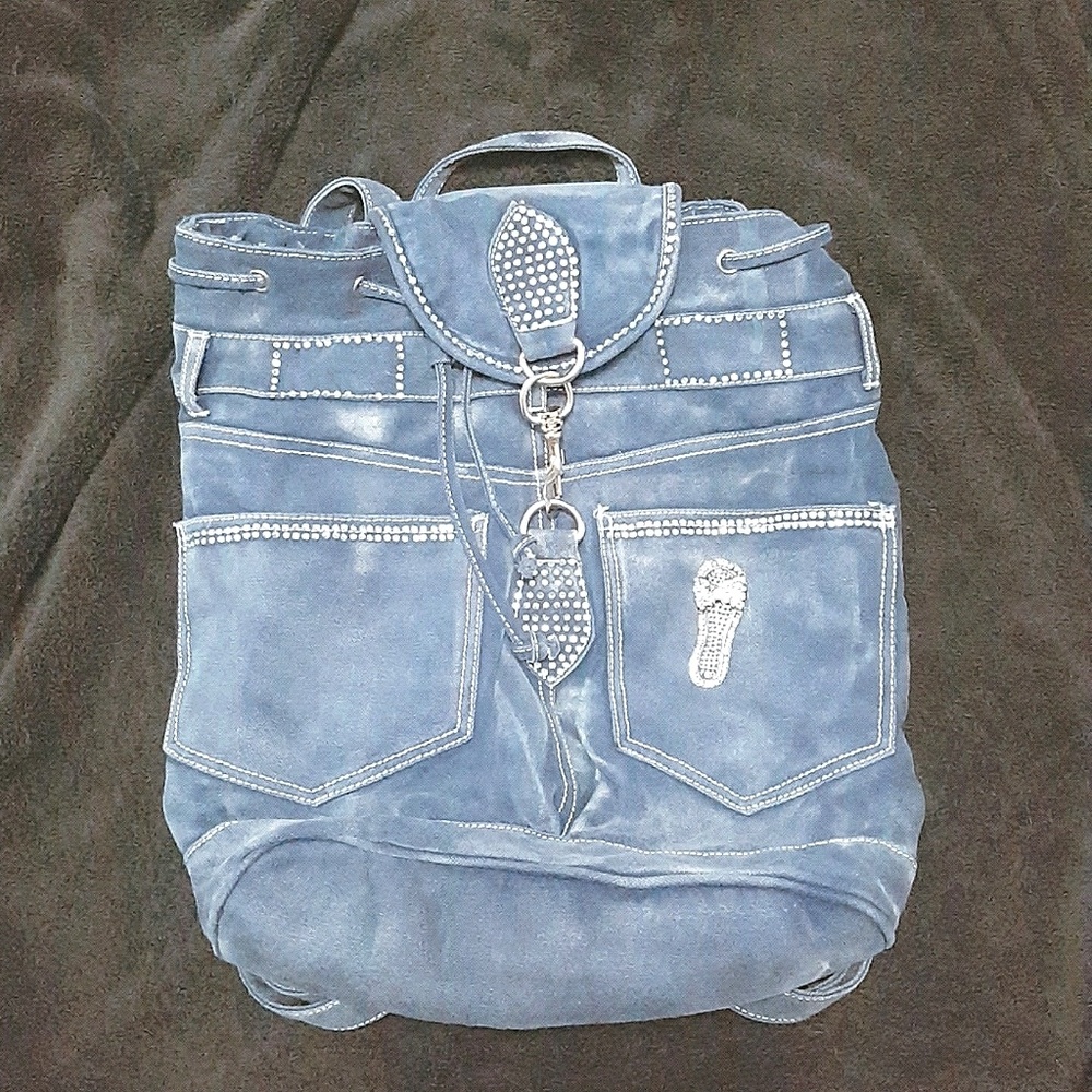 👋🏻 Medium Sized Denim Drawstring Backpack