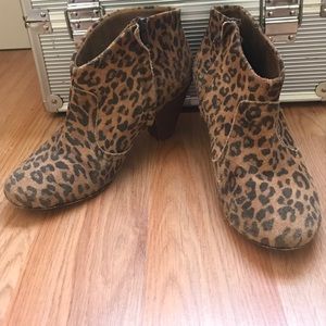 Leopard suede bootie by Steven