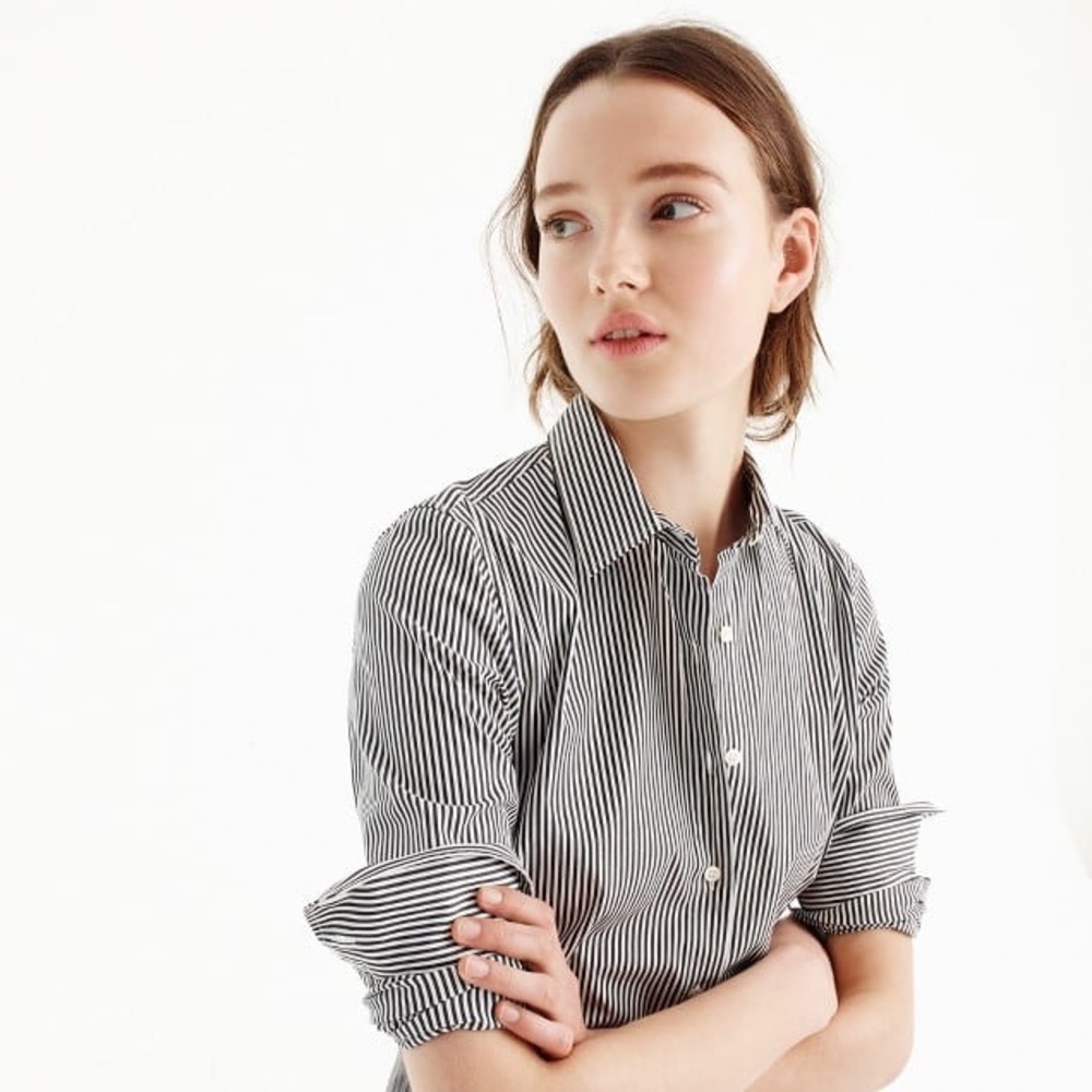 J.Crew Classic Striped Oxford Shirt, XS