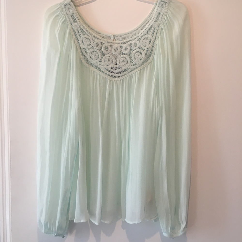 Anthropologie Vanessa Virginia Lace Peasant Top