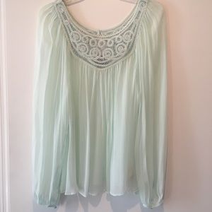 Anthropologie Vanessa Virginia Lace Peasant Top