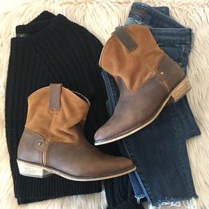 Women's Santa Fe Brand Leather Booties Cowgirl