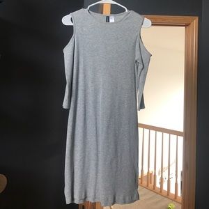 Grey cold shoulder dress